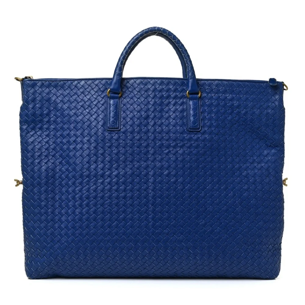 Bottega veneta Intrecciato convertible tote in cobalt blue - Picture 9 of 10
